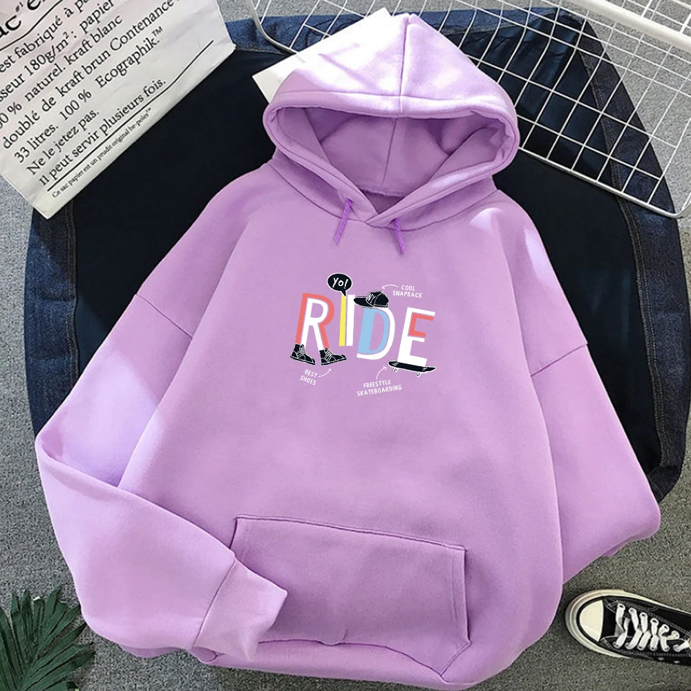 English Letter Skateboard Graphics Print Punk Weatshirt Warm Streetwear Kpop Hoodies Women Kawaii Hoody Girl Casual Toys | Женская