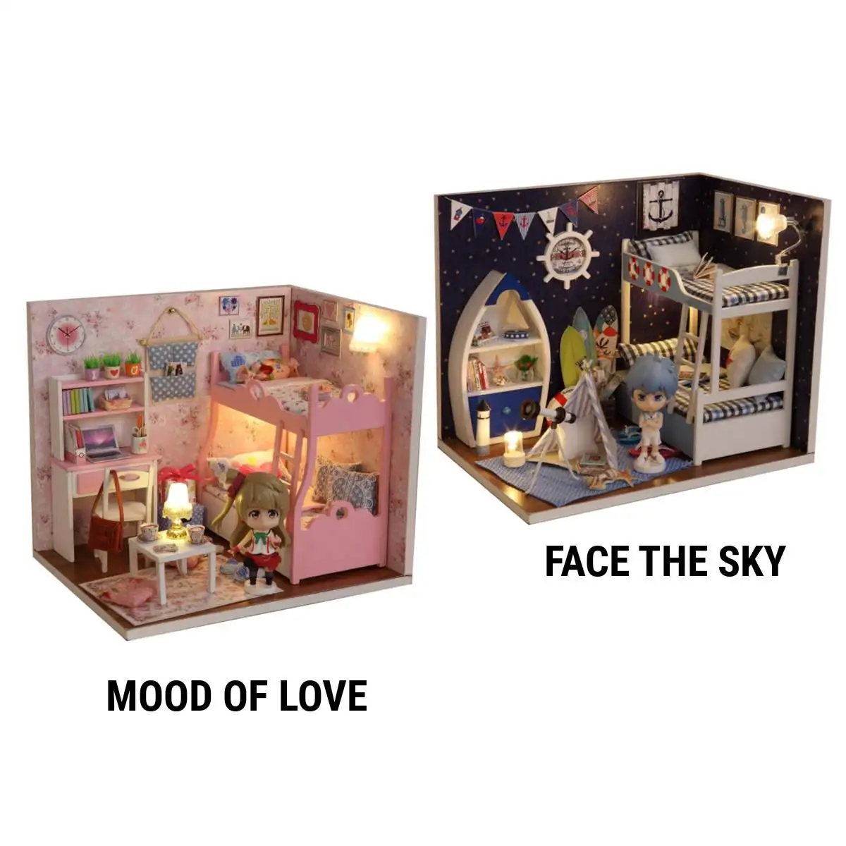 

DIY Doll House Furnitures Miniature Doll house Dust Cover Wooden Dollhouse Light House For Dolls Handmade Toys For Children