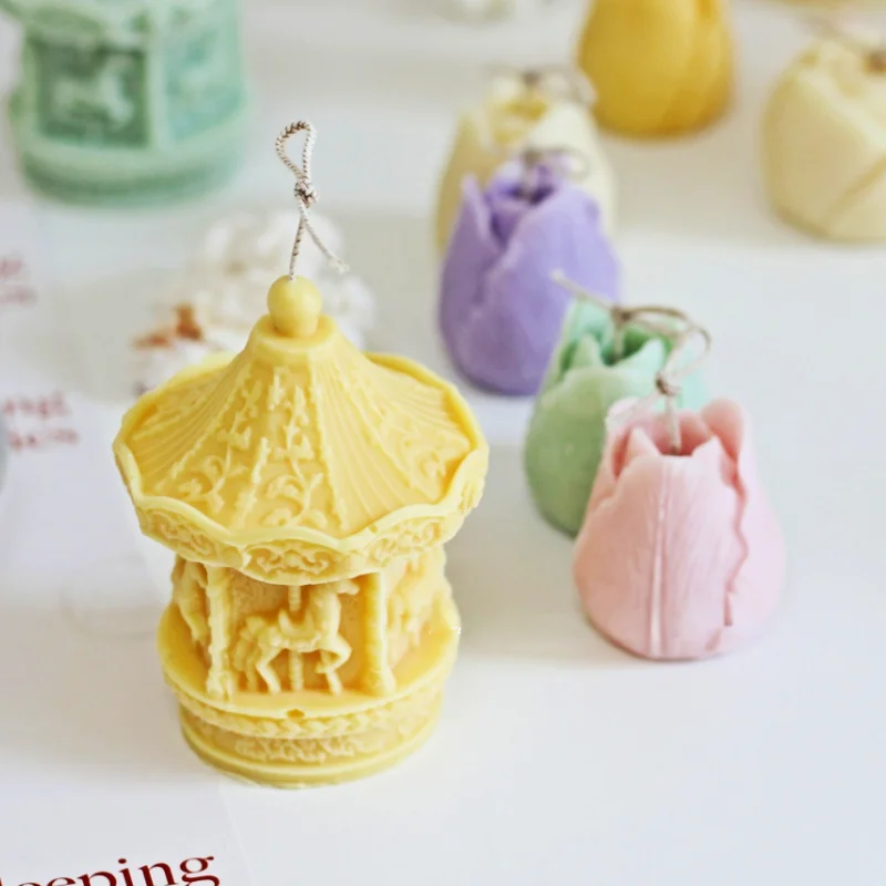 Романтическая силиконовая форма в виде карусели для свечей сделай сам Парк