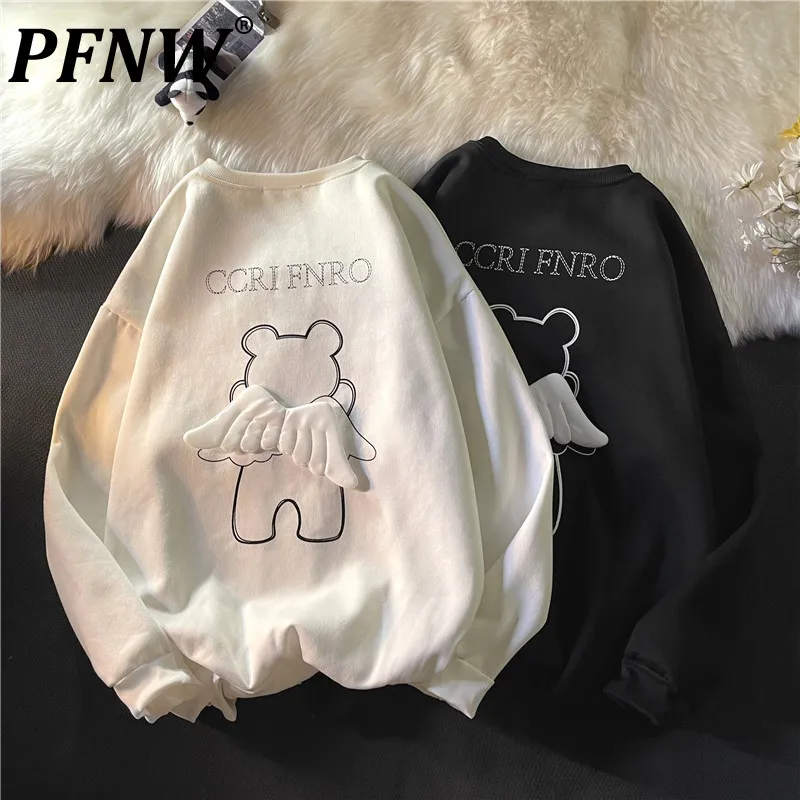 

Мужской свитер в стиле Instagram PFNW, Свободный пуловер в стиле High Street с изображением медведя и крыльев, красивый свитер для весны и осени, 12x1133