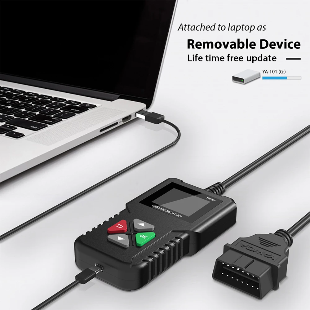 Автомобильный доктор полный OBD2 сканер YA101 для детей возрастом от 12V автомобильный