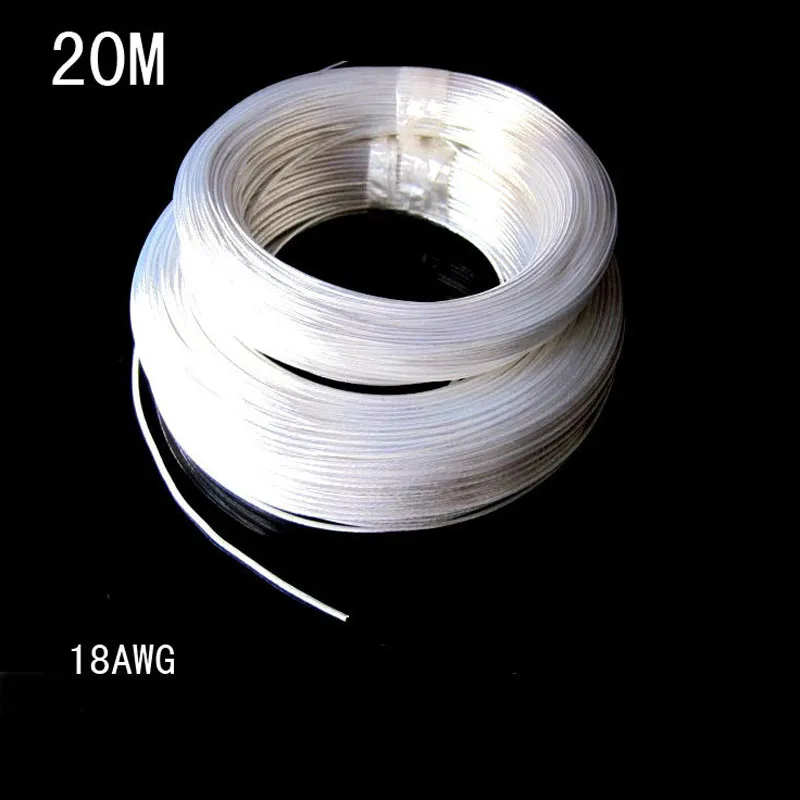 Бесплатная доставка 20 м 18AWG прозрачный FEP посеребренный медный