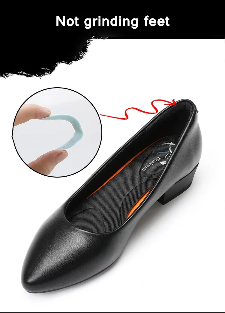 Женские тонкие туфли; 5 см; профессиональная обувь для работы; коллекция года; сезон весна; удобные туфли с закрытым носком на высоком каблуке; модная повседневная обувь черного цвета