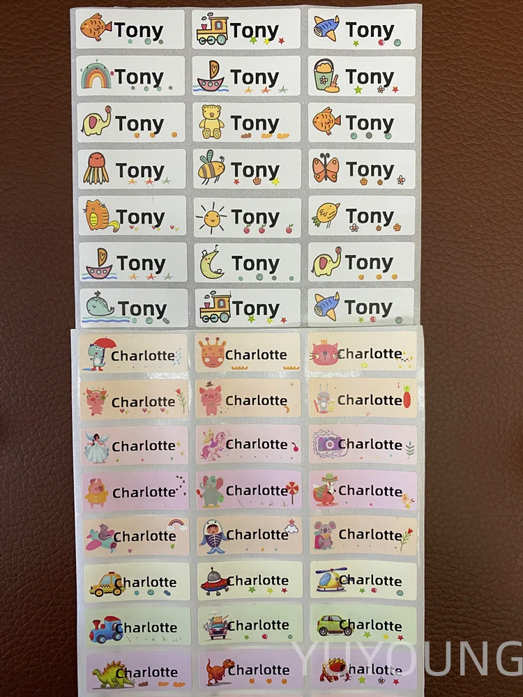 120 шт. наклейки с именной биркой на заказ водонепроницаемые персонализированные