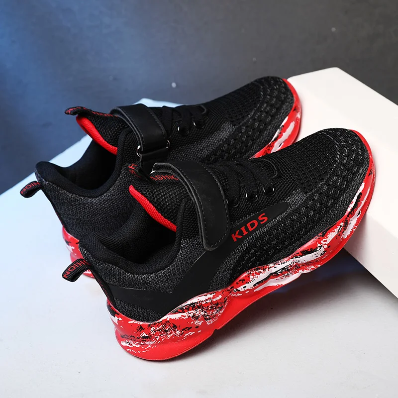 Осенняя детская спортивная обувь для мальчиков Дышащие кроссовки бега Детская