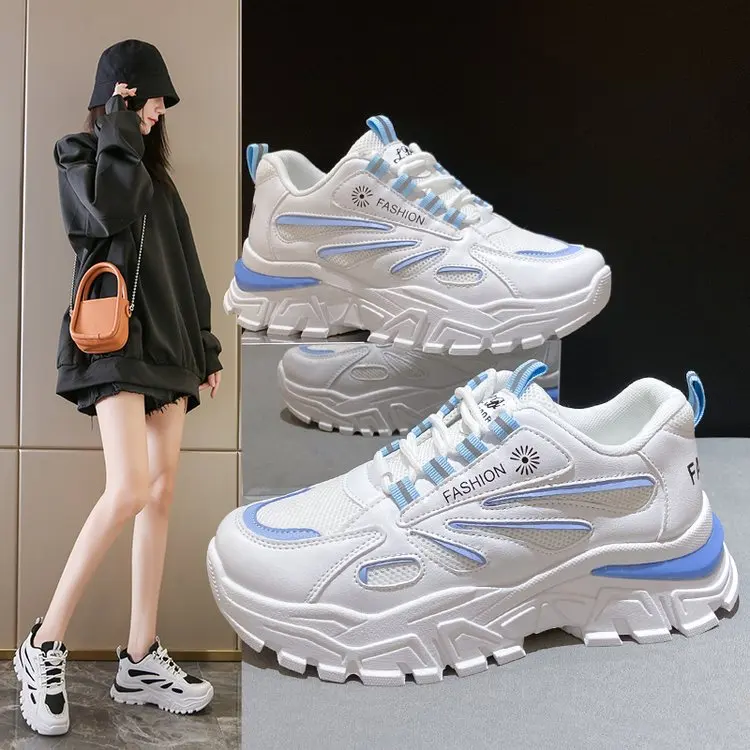 

Туфли женские сетчатые дышащие, спортивная обувь для отдыха, маленькие белые, весна-осень