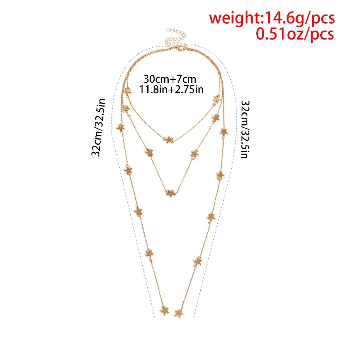 Длинное Золотой медальон в форме звезды ювелирные изделия с бахромой