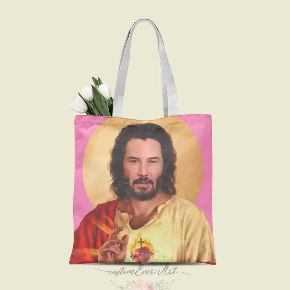 

Custom Tote Bag Shopping Add Your Text Print Original Design White Zipper Unisex Fashion Travel Canvas Bags