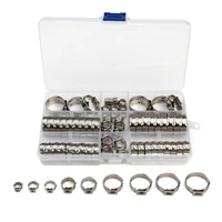 80pcs 5 8 23 5mm stainless steel 1 ear stepless clamp worm drive fuel water hose pipe clamps clips hose fuel clamps kit