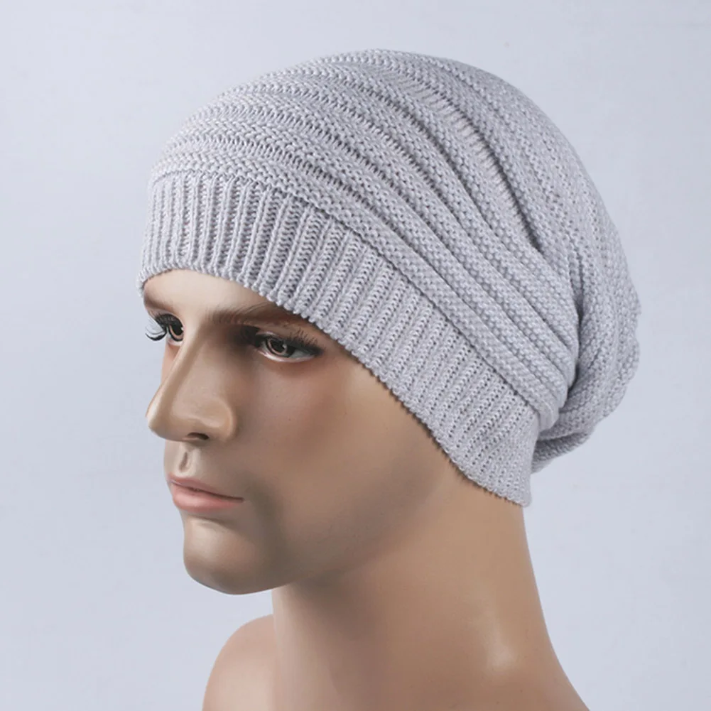 

High Quality Men Women Fashion Knitted Baggy Beanie Oversize Winter Hat Ski Slouchy Chic Cap Two-tone Melaleuca Folded Hat Cap