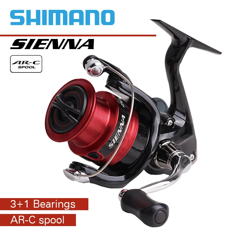 

2019 SHIMANO SIENNA Fishing Spinning Reels 500/1000/2000/2500/2500HG/C3000/4000 Max Drag 4kg/8.5kg 3+1BB Reels Fishing Red Wheel