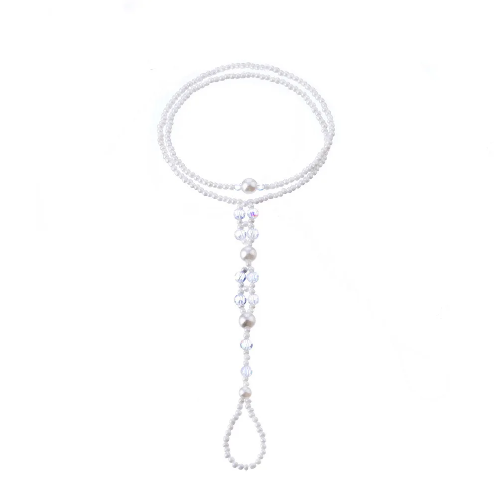 Летняя разноцветная обувь с жемчугом и кристаллами пикантная пляжная