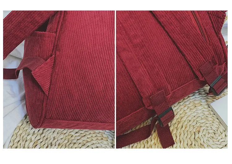Вельветовые Рюкзаки Женские школьные сумки для подростков девочек Mochila большой емкости повседневные дорожные рюкзаки женский рюкзак