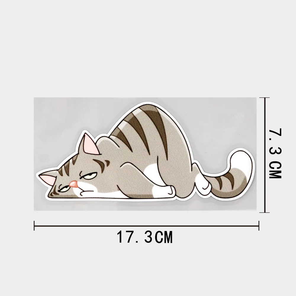 Наклейка ПВХ уставший Кот лежащий на животе YJZT 17 3 см × 7 11C-0023 |