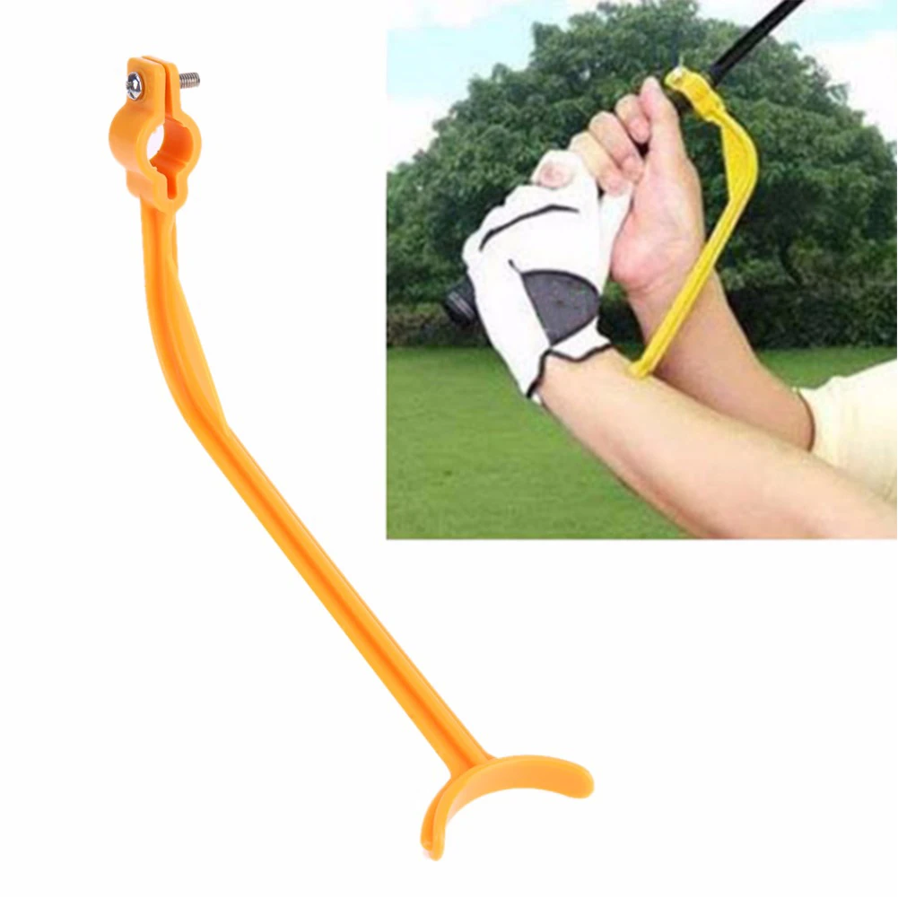 

Golf Swing Trainer Beginner Gesture Alignment Practice Guide Golf Clubs Gesture Correct Wrist Training Aid Aids yellow