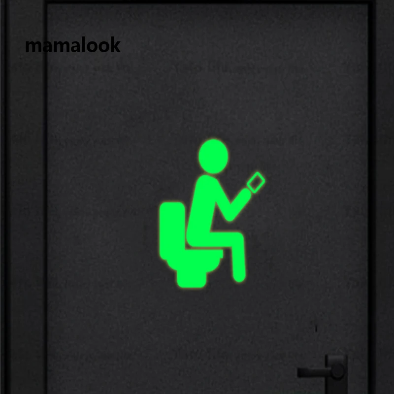 

Bathroom Toilet Luminous door Wall Sticker Glow in the dark Home Decor Toilet decoration mural wall decals Fluorescent Stickers