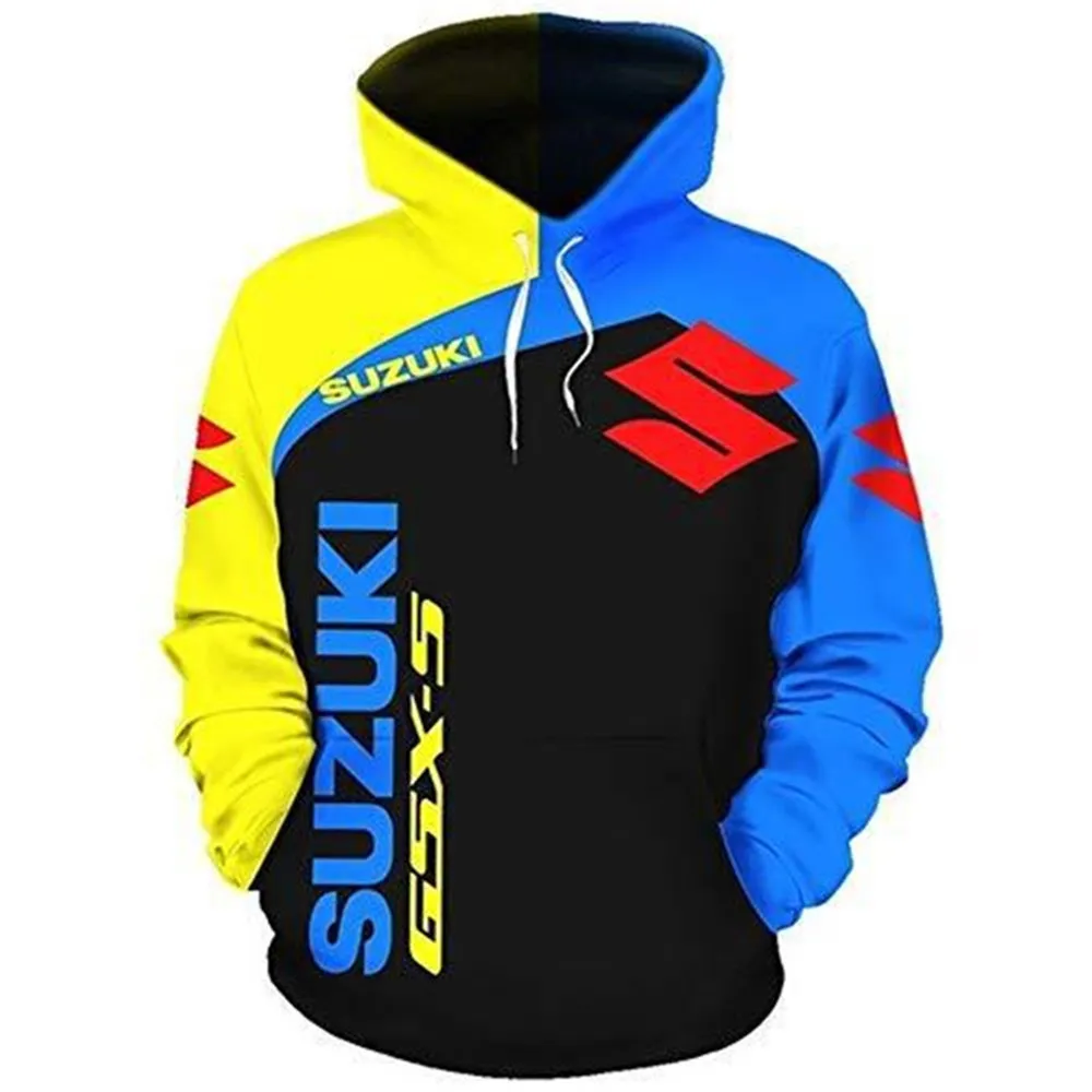 

Spring Autumn New Suzuki Cycling Clothing Hoodie 3d Printing Sports Pullover Men's Motorcycle Jacket Large Size Street Trend Top