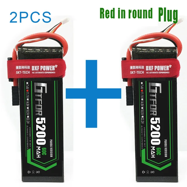 2PCS3S500mahRed 2 шт. батарея Lipo 3s 4S 11,1 V 14,8 V 5200mAh 60C MAX 120C для 1:8 1:10 Радиоуправляемый автомобиль Дрон вертолет E Багги Truggy TRX автомобиль - Цвет: 2PCS3S500mahRed
