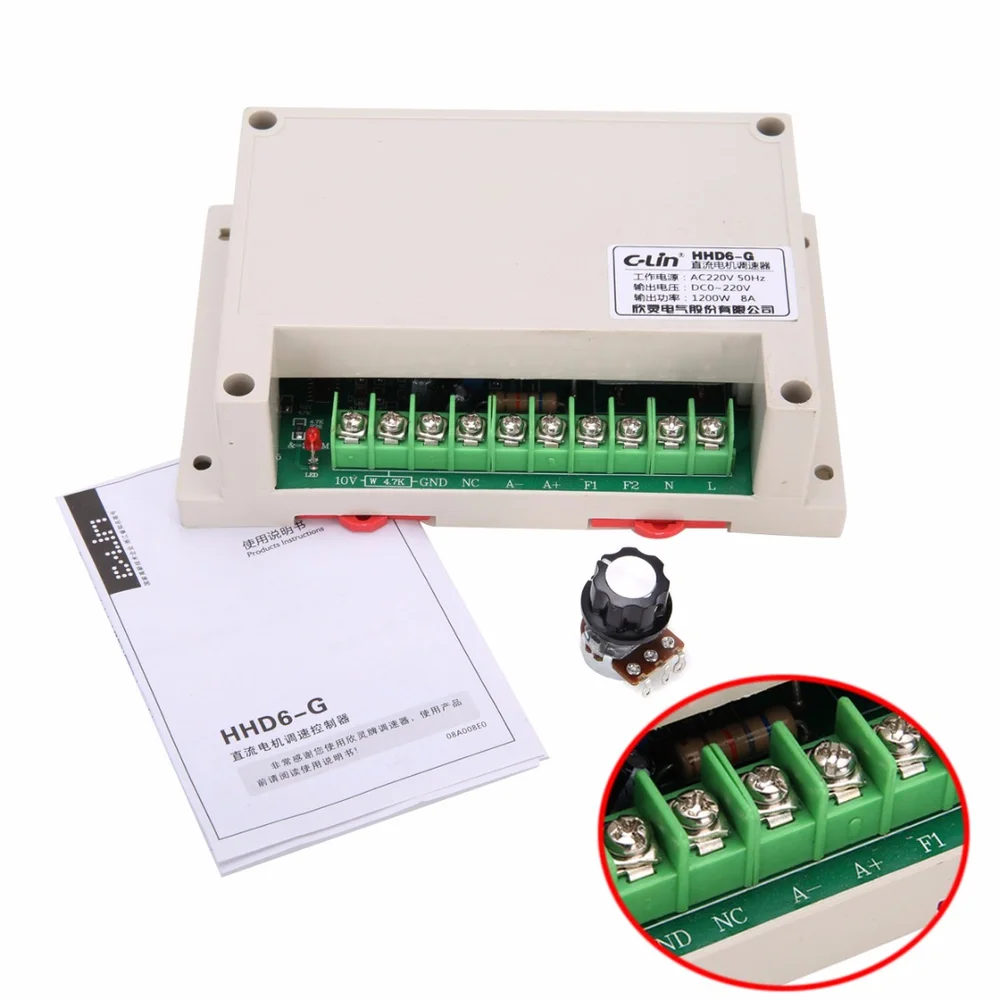 1 шт. HHD6-G ШИМ двигатель Скорость контроллер Вход AC220V Выход DC0-220V 1200W -10 ~ + 65C
