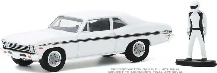 GreenLight 1:64 1972 Chevy Rally Nova w Driver белый сплав игрушечные автомобили металлические Литые