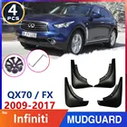 Автомобиль-грязи-клапаном Fender Брызговики для Infiniti FX FX35 FX37 FX50 QX70 2009  2017 2010 2015 Slpash Брызговики авто-аксессуары для лыжного спорта-наклейки