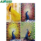 Алмазная живопись AZQSD, Павлин, вышивка крестиком, 5D Стразы, алмазная вышивка с животными, строительный подарок, украшение для дома