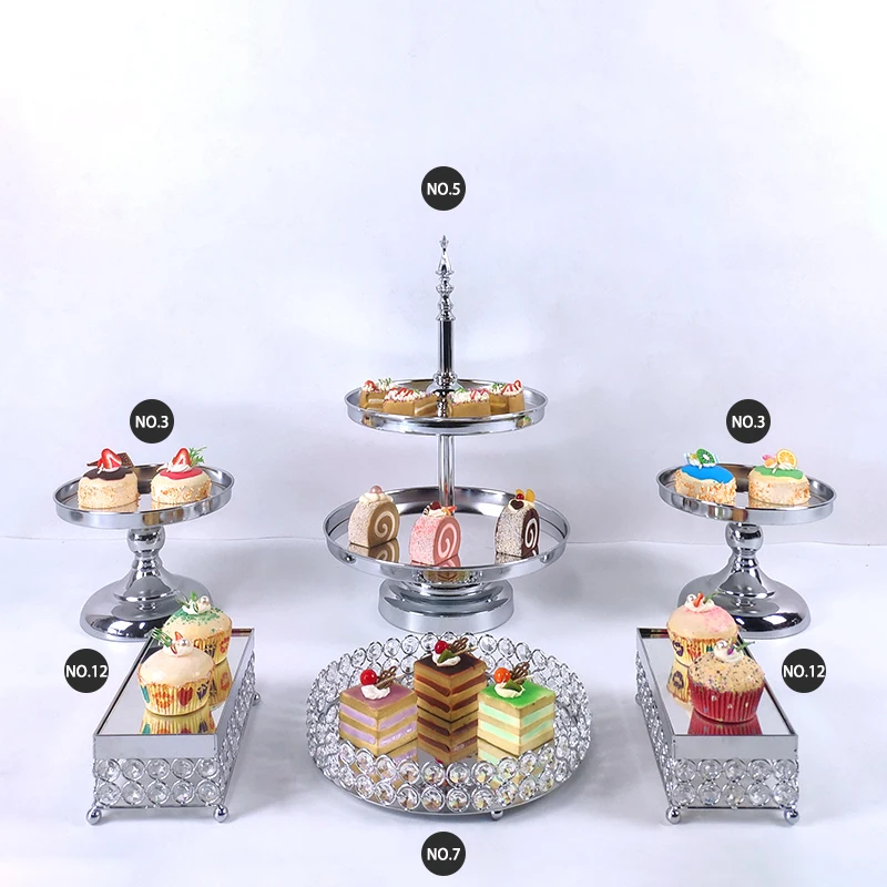 

2021 Новое поступление кристаллы торт StandCake серебристого цвета для украшения торта башня из кексов стенд свадебный набор пластин для металла