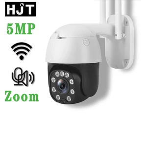hjt 5x zoom wifi ip camera 5mp1080p full color night vision two way audio ptz security camera wireless waterproof camhi tf card free global shipping