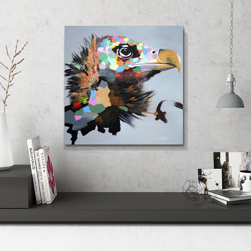 100%Handpainted Abstract Eagle Oil Paint On Canvas Art Painting Gift Home Decor Living Room Wall Adornment Picture FreeShi | Дом и сад