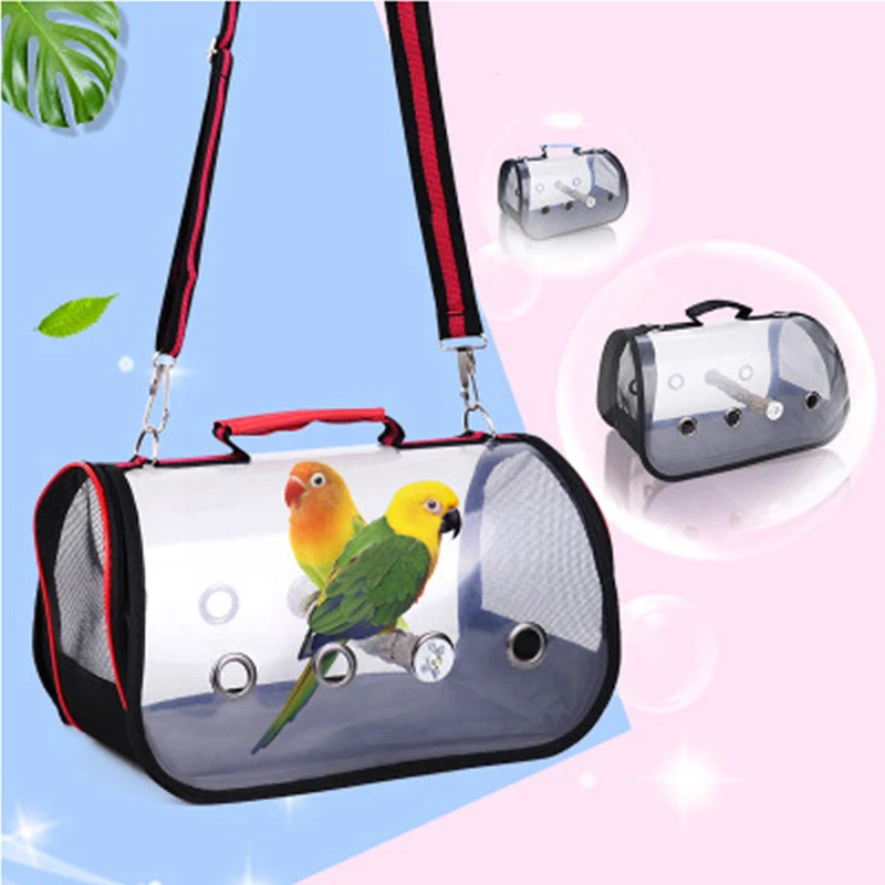 

Hot Portable Transparent Travel Birds Cage Lightweight Breathable Birdcage Single Shoulder Bag D6