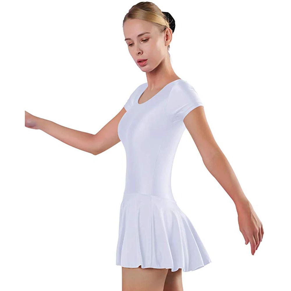 SPEERISE Women Short Sleeve leotards with Skirts Ballet Tutu for Women's Summer Skinny Bodysuits Scoop Neck Ladies | Женская одежда
