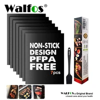 walfos bbq grill non stick coating sheet mat heat resistance easily cleaned mat cooking baking barbecue kitchen tools 3340 cm
