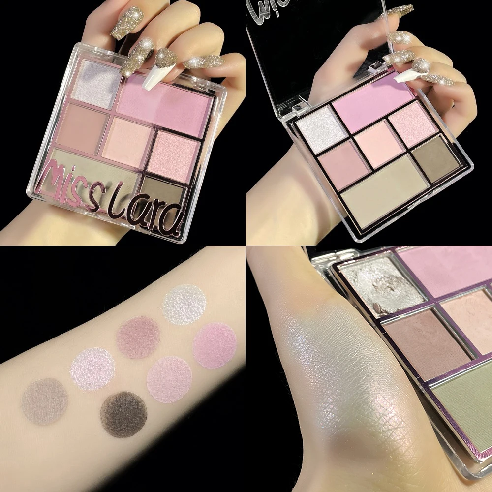 

New 7 Colors Eyeshadow Palette Shiny Matte Glitter Pigmented Eye Shadow Pallete Metallic Waterproof Diamond Eye Make Up Palette