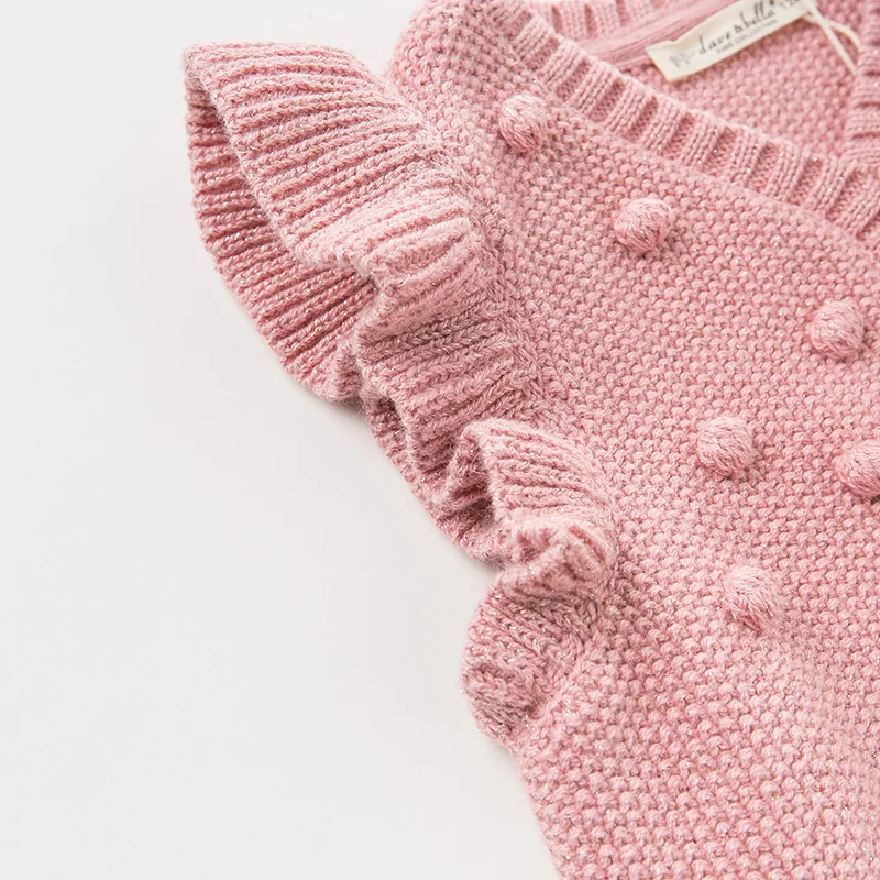 DB11581 dave bella осеннее Детское пальто для девочек с милыми аппликациями однотонное