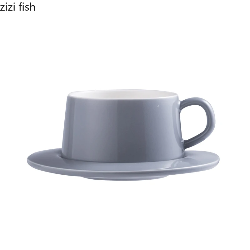 Керамическая кофейная кружка ложка набор для домашнего интерьера блюдце чашка