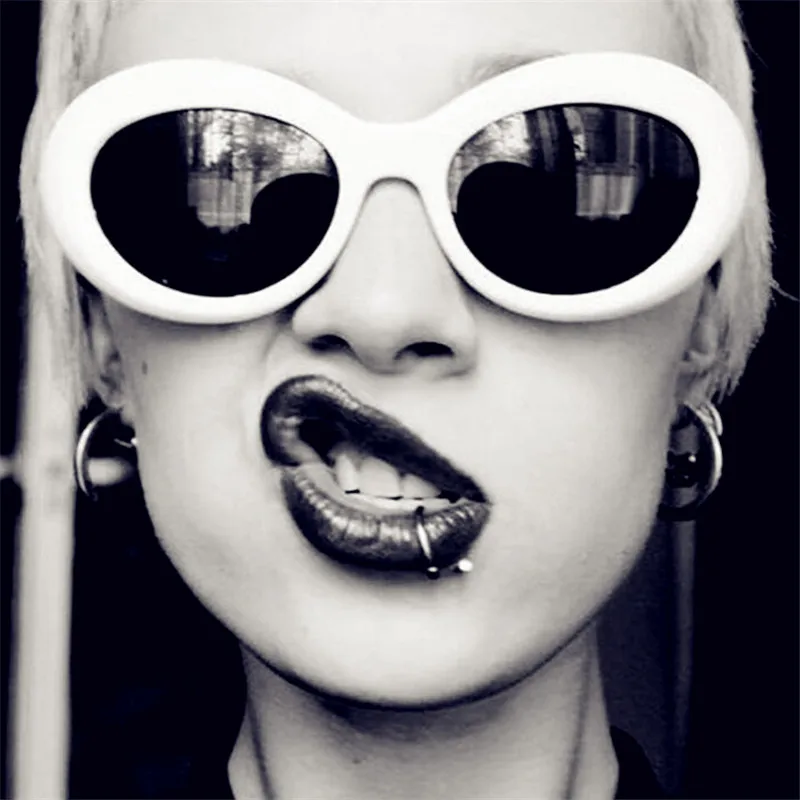 Женские Овальные Солнцезащитные очки Kilig белые винтажные ретро в круглой оправе