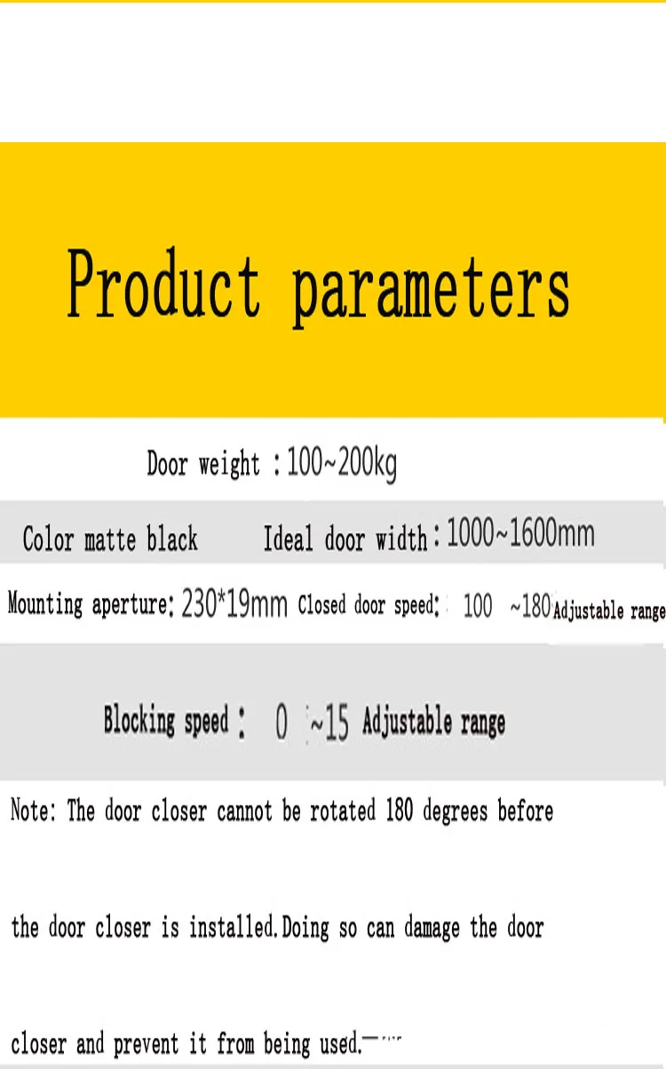 Heavy duty door closer commercial- Class 1 commercial standard automatic door closing mechanism- Load bearing door 200 kg