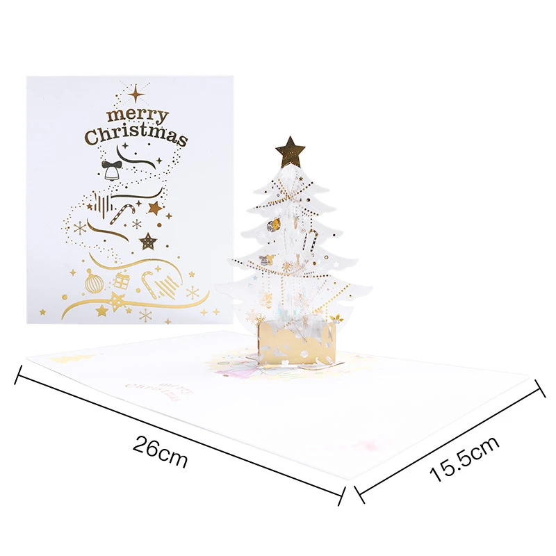 

Christmas card solid crystal Christmas tree Christmas blessing Thanksgiving Valentine's family and friends day card