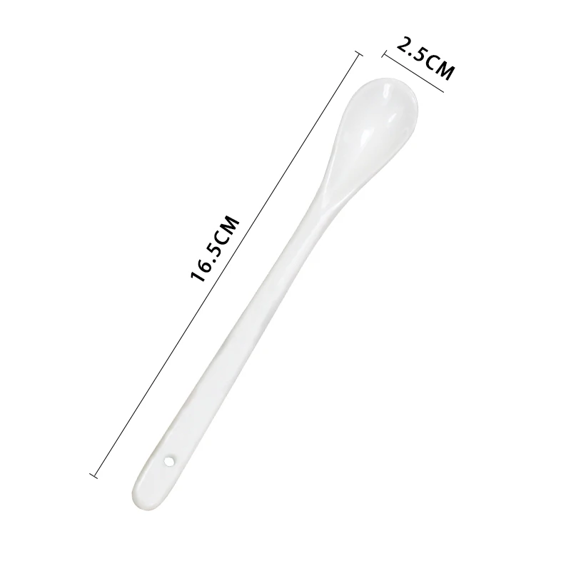 

10PCS 16.5CM Porcelain Spoons Mini Kitchen Ceramic Tea Coffee Sugar Dessert Spoon Ice Cream Spoon Kitchen Tableware Accessories