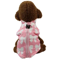 winter dog clothes warm padded small bowknot jacket coat sleeveless vest winproof harness clothing pet supplies