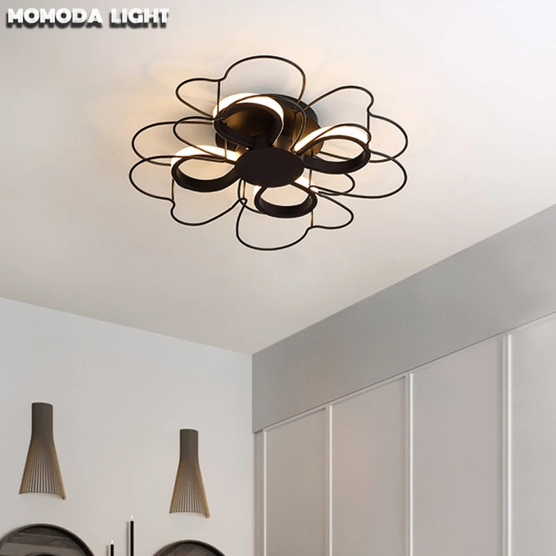 Оригинальные черно белые потолочные светильники MOMODA с цветами современные