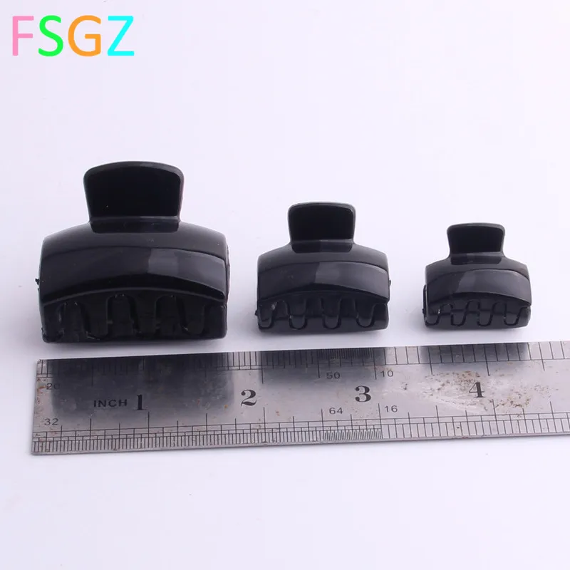 6 шт. мини Когти для волос женщин твердые черные крабы бахрома Haipin маленький