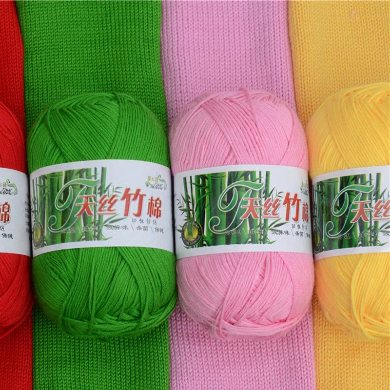 

Fine Wool Tencel Bamboo Charcoal Cotton Wool Crochet Thread Sweater Accessories Comfortable Multi-colored Practical Ball Of Yarn