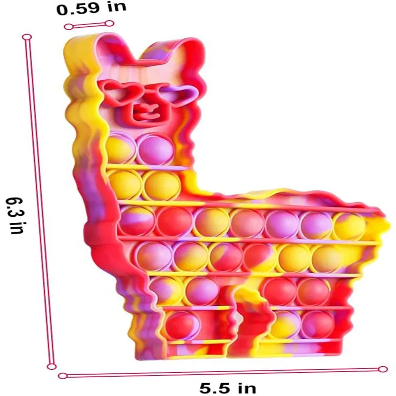 Новые игрушки для снятия стресса радужная альпака лама пузырьки антистрессовые