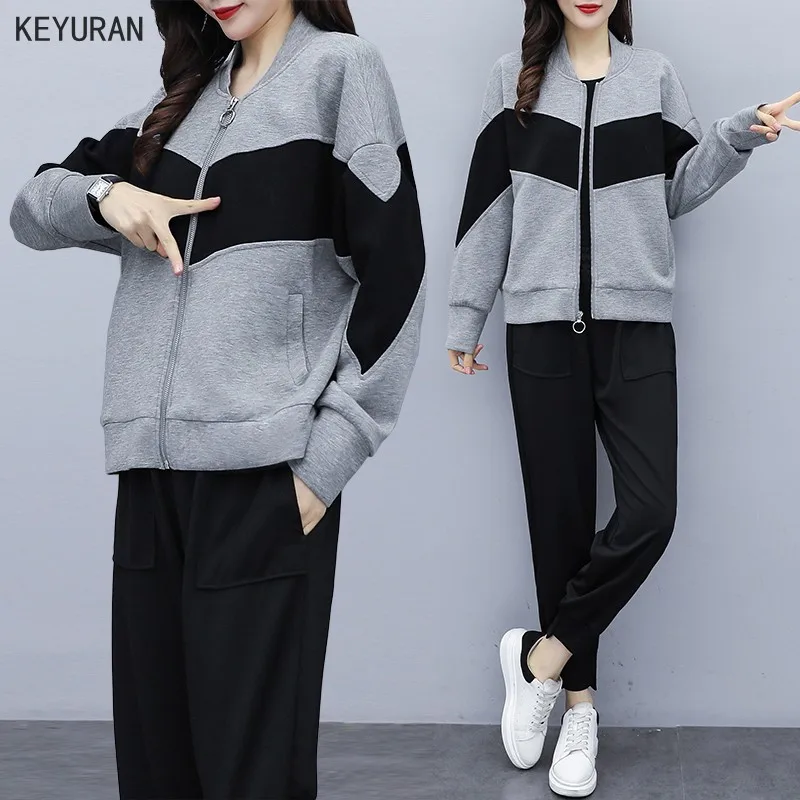 Женский спортивный костюм из двух предметов куртка с длинным рукавом и штаны