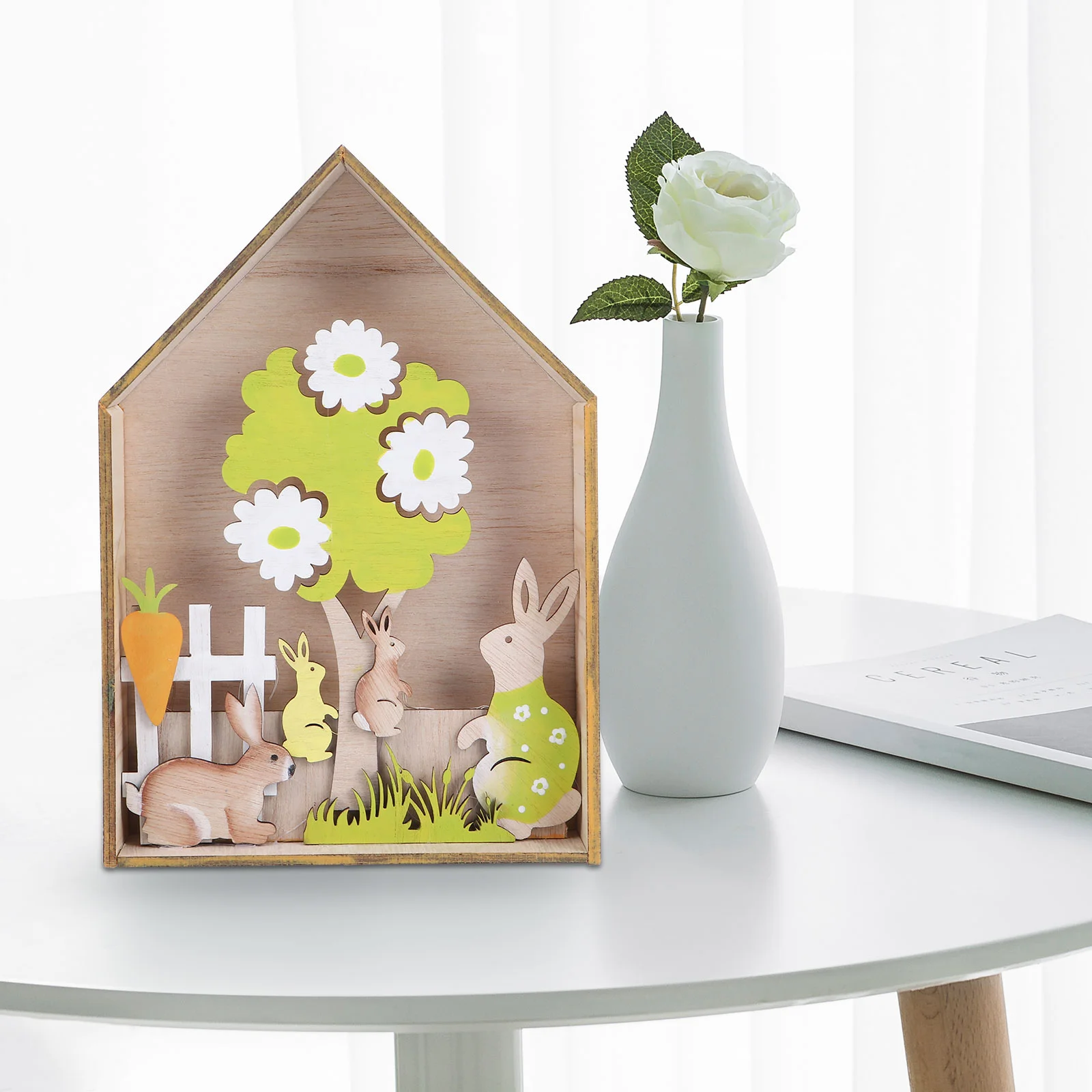 

Светодиодное пасхальное украшение, шикарный деревянный кролик, Декор, смешная Пасхальная фотография