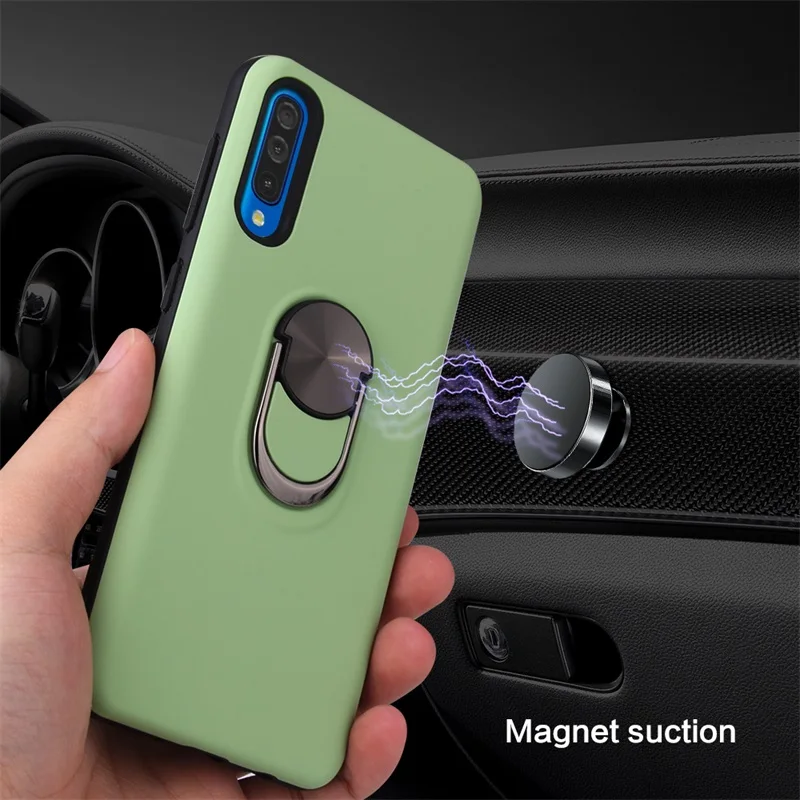 Luxury Magnetic Metal Ring Case For Samsung A70 A50 Silicone TPU Cover Cases for Galaxy A10 A20 A30 A40 A30S A50S Fundas |