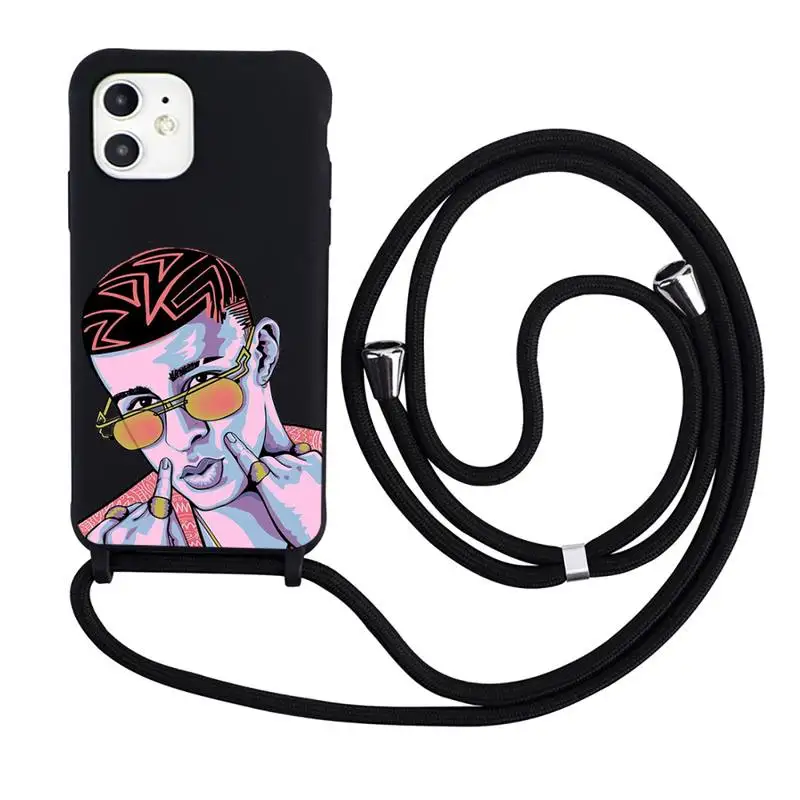 

Yo Perreo Sola Bad Bunny Maluma Phone Case Necklace Lanyard for iPhone 12 11 8 7 se 2020 mini pro X XS XR MAX Plus