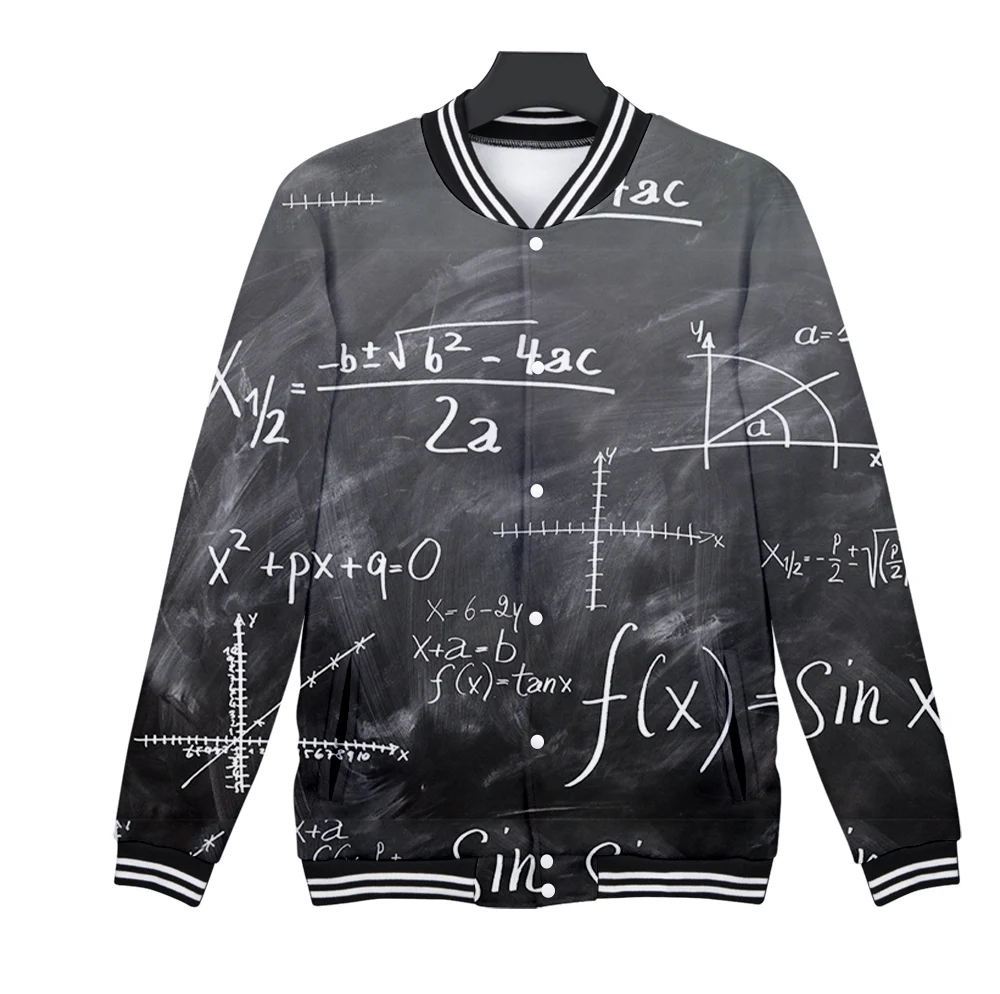 Школьная бейсбольная форма для научной формулы 3d пальто модная Мужская и Женская