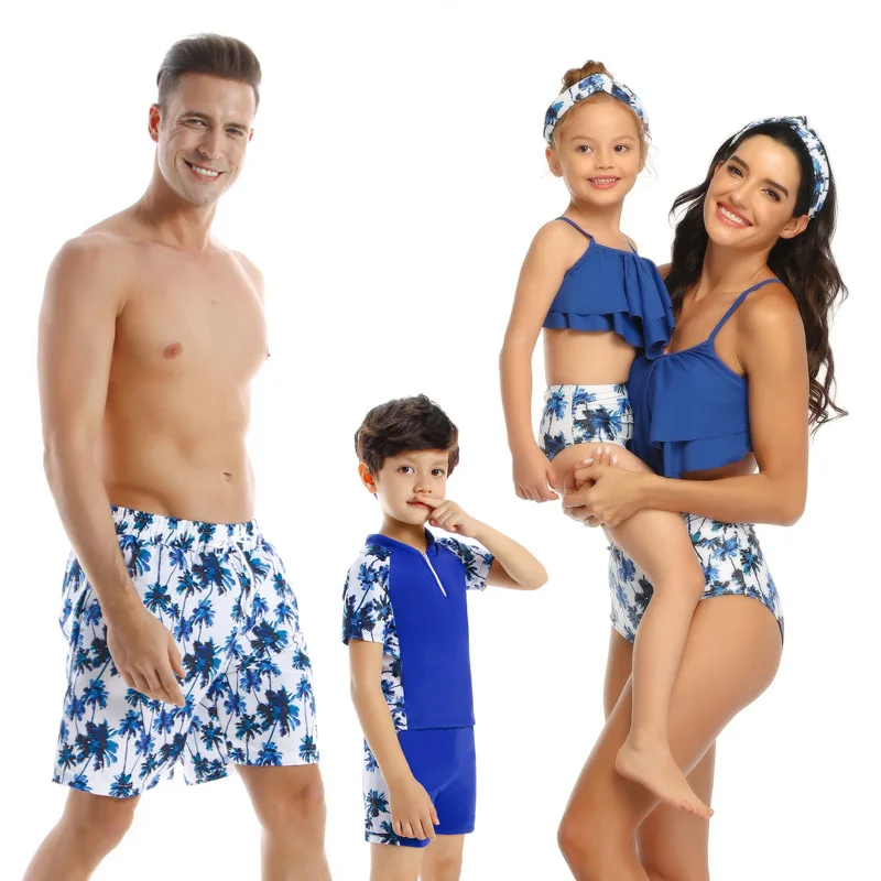 

2021new Parent-Child Swimsuit Beach Pants Men's Adult Children Swimsuit